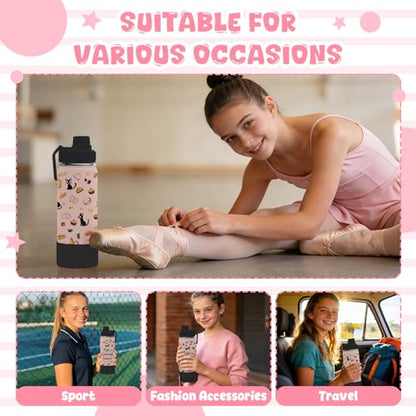 18oz Kikis Delivery Service Water Bottle with 2 Lids (Spout and Straw Lid), Kids Insulated Stainless Steel Cats Tumbler Cup, Kiki's Delivery Service Merchandise Gifts for Women Teen Girl - color: Cat-2