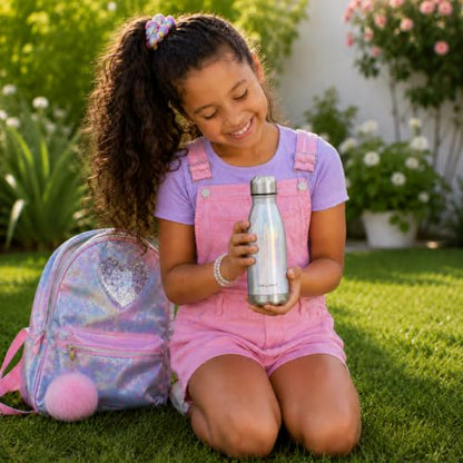 CHILLOUT LIFE 12oz Kids Insulated Stainless Steel Water Bottle, Leak Proof | Small Metal Water Bottle, Keeps Drinks Cold 24H & Hot 12H, Leak-Proof Screw Lid, Perfect for School, Travel & Sports - color: Holographic Sparkle