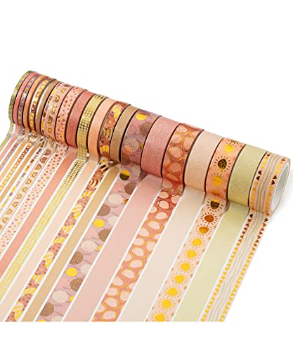 Mr. Pen- Washi Tape Set, 21 Rolls, Assorted Sizes, Boho Design | 5.5 Yards/Roll, Washi Tape for Scrapbook, Arts, Crafts, Journals and Planners - color: Boho, size: 0.1", 0.3", 0.6", 21 Rolls