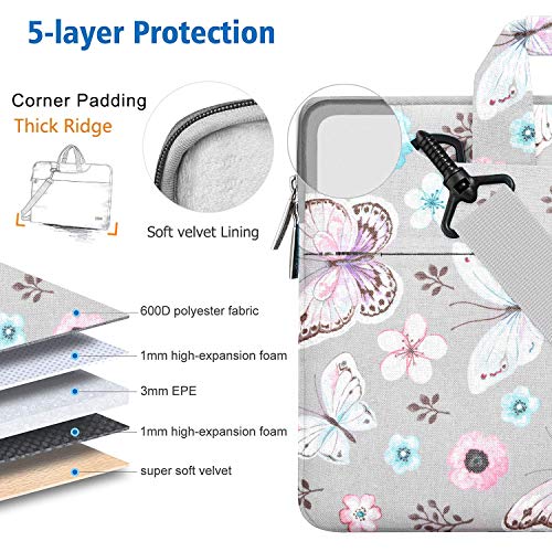 Hseok Laptop Shoulder Bag 13 13.3 14 Inch Case Compatible with MacBook Pro/Neo 14" M5/M4/M3/M2/M1,Mac Air/pro/Neo 13" and Most 13 13.3 14 Notebooks,Spill-Resistant Briefcase,Butterfly - color: Butterfly, size: 13-13.5 inch