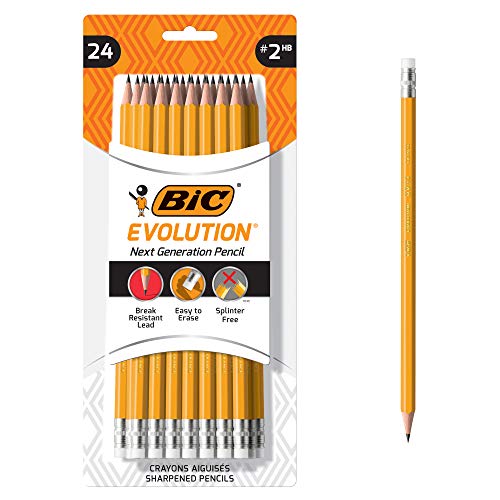 BIC Evolution Cased Pencil, 2 Lead, Yellow Barrel, 48-Count - color: Yellow, size: 1 Count (Pack of 1)