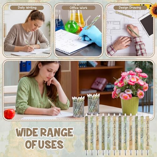 Sinload 60 Pcs Mechanical Pencil Bulk, 0.7 mm Cute Motivational Mechanical Pencil for Writing, Sketching, Drawing, Gifts from Teacher Reward Office Supplies Bee Party(Explore) - style: Explore