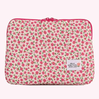 Laptop Bag for 13 14 Inch Notebook, Water-Resistant Briefcase Style Carry Case with Soft Padded Protection, Shockproof Zippered Computer Sleeve for Mac-Book Air/Pro, Business & Travel - color: Pink Flower
