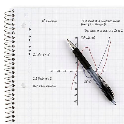 Five Star Spiral Notebook + Study App, 1 Subject, Graph Ruled Paper, Fights Ink Bleed, Water Resistant Cover, 8-1/2" x 11", 100 Sheets, Color Will Vary, 1 Count (06190)