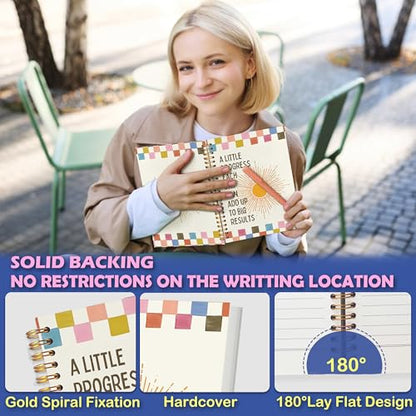 Retro Boho Sunshine Inspirational Checkered Spiral Notebook 5.5 x 8.3 for Work Study, Motivational Sun Sunburst Checkered Hardcover Notebook Journal for Women - color: Boho Motivational Sun