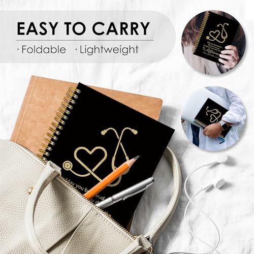 Fewgb Black Nurse Spiral Notebook Gifts, RN Appreciation Thank You Gifts for Nurses Week Hardcover Lined Notebooks Journal for Office Work, Nursing School Student Future Nurse Notebook A5 5.5x8.3 - color: nurse-black