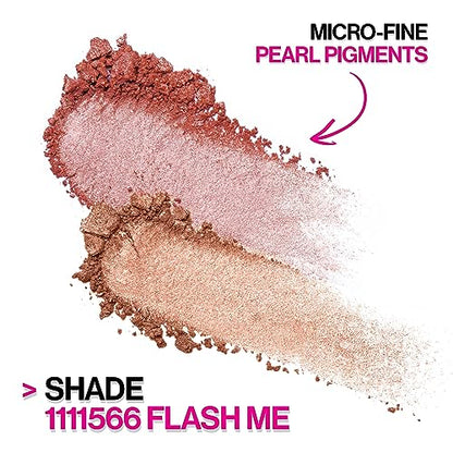 Wet n Wild MegaGlo Blushlighter, Blendable Blush & Highlighter Set, Shimmery Metallic Finish, Flash Me - color: 3- Flash Me