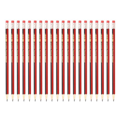 M&G Wooden Hexagonal Pencils, 2 Set 2B Pencils Graphite Round Pencils with Eraser for Classroom Teacher Office Supplies, Red Black