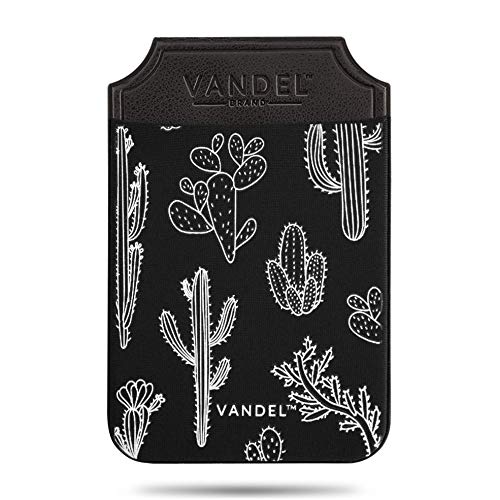 VANDEL Pocket – Stick-On Fabric Phone Wallet Stick On for Women, Cute Credit Card Holder for Phone Case, Back of Phone Fabric Sleeve for iPhone Pocket, Stretchy Wallet Phone Case - color: Cactus Print