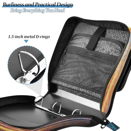 3 Ring Zipper Binder Sunset Ocean Wave Binders Bag with Shoulder Strap 500 Sheets Paper Organizer Trapper Keeper Documents Storage File Folder for School Office - color: A2841