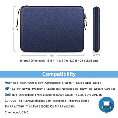 FINPAC 15.6-inch Hard Laptop Sleeve Case Compatible with 15.6 Inch Acer Aspire, Shockproof Computer Carrying Case for HP Dell Razer Samsung Laptop Chromebook, Navy - color: Navy, size: 15.6-inch Laptop/Chromebook