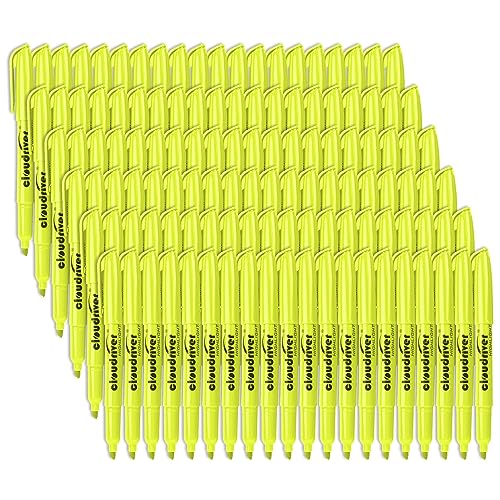 cloudriver Yellow Highlighters, Bulk Pack Of 120, Bright Color Highlighter, Chisel Tip, Quick Drying Ink, Highlighters Suitable For Home, School, Office And Shop