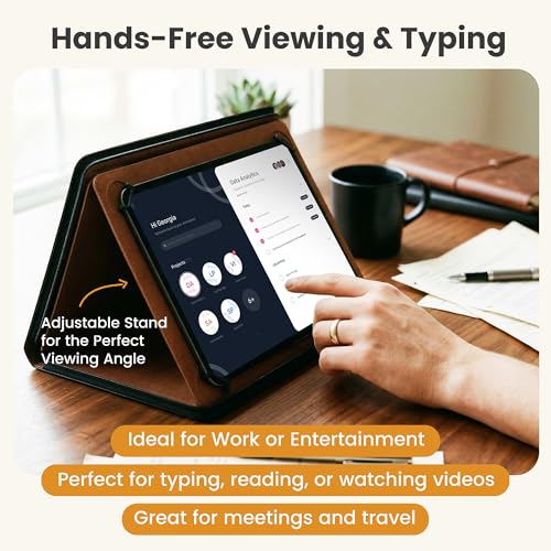 KHOMO Universal Padfolio Case – Tablet Portfolio Organizer with Notepad Holder – Compatible with iPad 10th/11th Gen, iPad Pro 11, iPad 7/8/9 (10.2", 10.9", 9.7") - color: Black