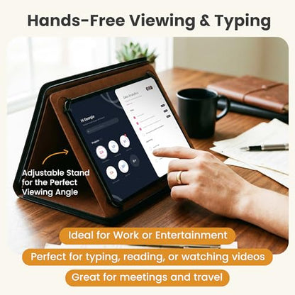 KHOMO Universal Padfolio Case – Tablet Portfolio Organizer with Notepad Holder – Compatible with iPad 10th/11th Gen, iPad Pro 11, iPad 7/8/9 (10.2", 10.9", 9.7") - color: Black