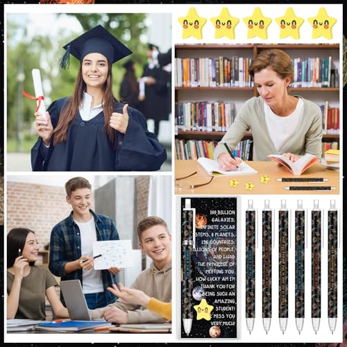 AmazingSpark 60 Sets Back to School Pencils Inspirational Space Astronaut Pencil Gifts Bulk 6 Styles 0.7 mm Mechanical Pencils with Erasers Positive Cards for for School Student Teacher Nurse Staff - style: Space Astronaut