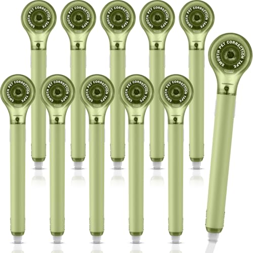 Gersoniel 10 Pack Correction Tape Pen Correctional Ink Tape Push Pull Protective, Easy to Use Applicator for School Office Supplies, 0.2 x 236 Inch (Green Color) - color: Green Color