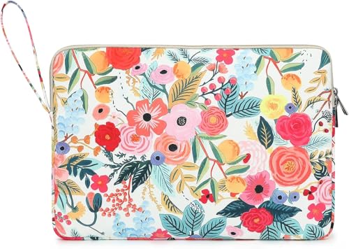 Laptop Sleeve Carrying Case Bag with Handle and Pocket for MacBook Pro 14 inch and 14 inch-14.4 inch HP, Lenovo, Dell, ASUS, Acer Notebook Computer (Rose Garden) - color: Rose Garden With Strap, size: 14 inch
