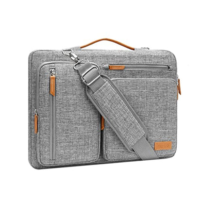 MOSISO 360 Protective Laptop Shoulder Bag,15 inch Computer Bag Compatible with MacBook Air 15 inch M5 M4 M3 M2/Pro 15, Dell XPS Plus,Side Open Messenger Bag with 4 Zipper Pockets&Handle, Gray - color: Gray, size: 15 inch