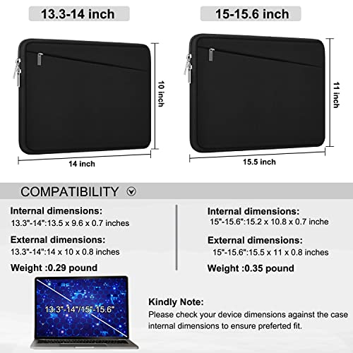 Laptop Sleeve Case 13.3 Inch, Durable 14 Inch Laptop Case Computer Carrying Bag Protective Cover Compatible with 13 14 inch MacBook Pro, MacBook Air, Dell, HP, Lenovo, Notebook, Computer, Black - color: Black, size: 13.3 Inch