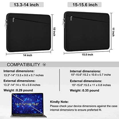 Laptop Sleeve Case 13.3 Inch, Durable 14 Inch Laptop Case Computer Carrying Bag Protective Cover Compatible with 13 14 inch MacBook Pro, MacBook Air, Dell, HP, Lenovo, Notebook, Computer, Black - color: Black, size: 13.3 Inch