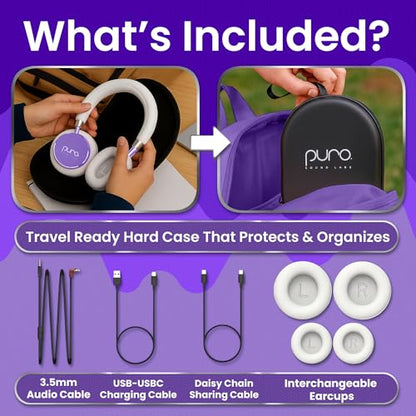 Puro Sound Labs Kids Wireless Headphones – Volume-Limiting 85dB, Built-in Mic, Studio-Grade Sound, 20-Hour Battery Life, Comfortable & Easy to Connect Kids Bluetooth Headphones – BT2200 Plus, Purple - color: Purple