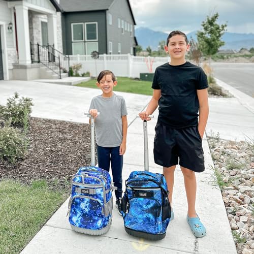 Tilami Rolling Backpack 19 inch with Lunch Bag Wheeled Laptop Backpack, Galaxy Blue - color: Galaxy Blue