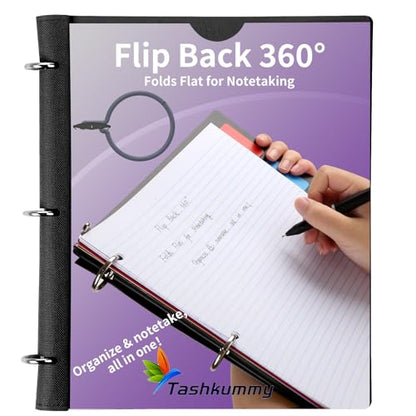 360° Pivotable 3 Ring Binder, Upgraded Foldable Binders 1 inch 12 Pack, Thin Small Three Ring Binder Fits 8.5" x 11", for Home, School and Office- Black, Purple, White, Blue, Green, Red - color: 2 Black+2 Green+2 Blue+2 Red+2 White+2 Purple, style: 12 PCS