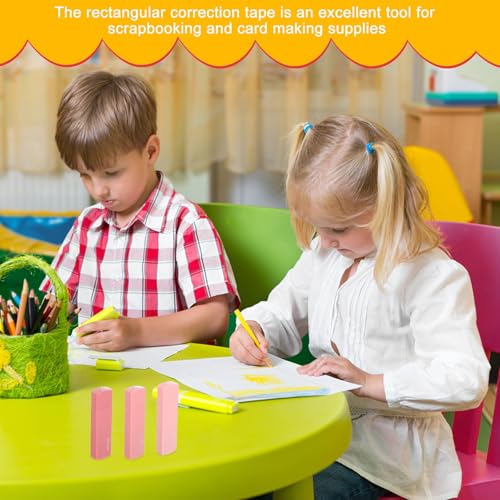 Gatuida Correction Tape with Accurate Application and User-friendly Grip for School and Office Use 6pcs Rectangular Pet Material Tape, for Students and Instant Writing Corrections
