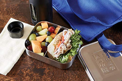 Bits Kits Stainless Steel Bento Box Lunch and Snack Container, 2 Sections | For Kids & Adults | Easily Fits In Lunchboxes | Durable Stainless Steel | Dishwasher Safe | Divides Meal & Snacks | On The Go - style: Lunch Box, 2 Sections