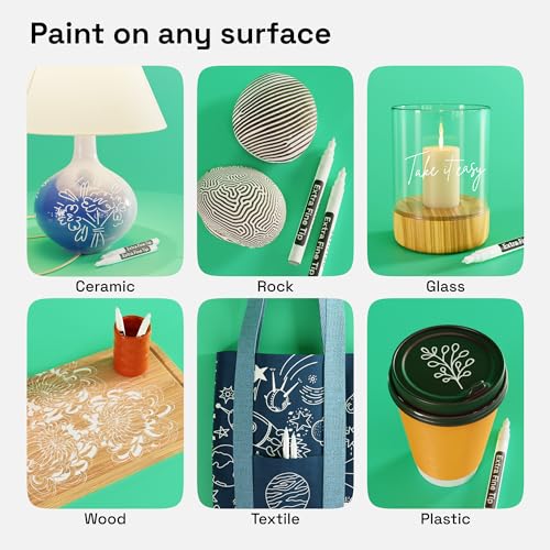 ARTISTRO Oil-Based Tire Paint Pens (White, 2 Pack) - color: White, style: Extra Fine Tip