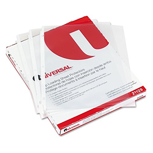 Universal Top-Load Poly Sheet Protectors, Heavy Gauge, Nonglare, Clear 50/Pack