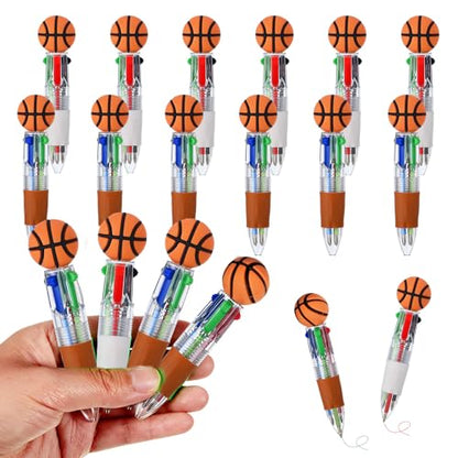 Basketball Party Favors Basketball Pens Mini Multicolor Pen in One Cute Fun 4-in-1 Pens Bulk Cool Ballpoint Pen for Birthday Gifts Teacher Supplies (Basketball, 12) - style: Basketball