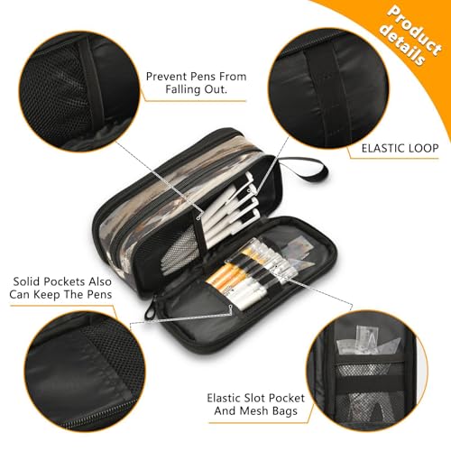 ALAZA Winter Bernard Large Pencil Case, Pen Pouch Pencil Bag with 3 Compartments Pen Holder Organizer Stationery Bag - color: Bernard