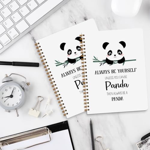 2 Pcs Cute Panda Spiral Notebook Cute Pandas Journaling Notebooks Panda Themed Gifts for Women Girls Teens Friend Teens College Ruled Notebook Journal, Classroom Office Supplies - color: Multi 1328