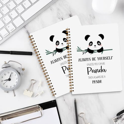 2 Pcs Cute Panda Spiral Notebook Cute Pandas Journaling Notebooks Panda Themed Gifts for Women Girls Teens Friend Teens College Ruled Notebook Journal, Classroom Office Supplies - color: Multi 1328