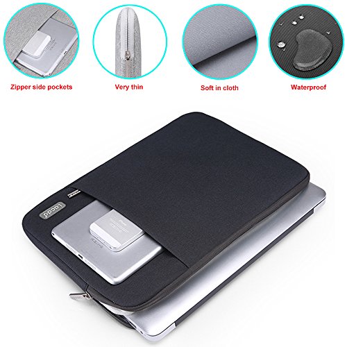 Lacdo 14 Inch Laptop Sleeve Case for HP Stream 14 / Flex 14, IdeaPad 14 S330 / Acer Spin 3 7, Chromebook 14 / Dell Inspiron 14 / ASUS Chromebook, VivoBook/Computer Bag Water Repellent, Black - color: Black