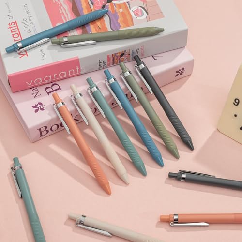 Linbsunne Gel Pens Black Ink Pens for Office 0.5mm Fine Point Pens Smooth Writing Retractable Work Pen (Metal clip-12 pcs) - color: Metal clip-12 pcs