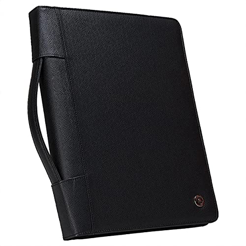 Case-it Zipper Padfolio | Letter Size | 3-Ring Binder | PAD-40 Black | Executive, Removable 3-Ring Binder, Letter Size Writing Pad, Pebbled Faux Leather, School & Office - color: Pad-40-black, size: 1 Pack