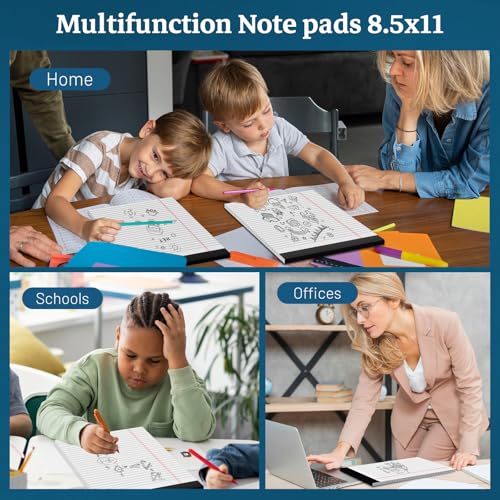 White Legal Pads 8.5 x 11 Notepads, 12 Pack Writing Paper Note Pads 8.5x11, Micro Perforated Wide Ruled Lined Writing Pads 30 Sheets for Home Office School Work, Legal Notepads Double-Side Printed Per Pad - color: White- 12