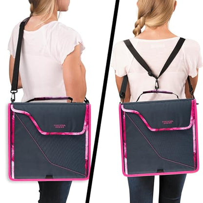 Five Star Zipper Binder, 3 Inch 3-Ring Binder with D Rings, Removable Padded Case, 5-Tab Expanding File and Multi-Use Strap, 850 Sheet Capacity, Navy/Pink (292960D) - color: Navy/Pink, size: 3 Inch