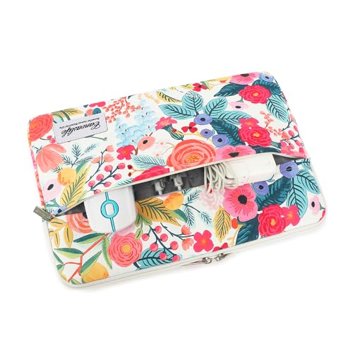 Canvaslife Garden Rose Waterproof Pattern 13 inch Canvas Laptop Sleeve with Pocket 13 inch 13.3 inch Laptop 13 case13 Sleeve - color: Garden Rose, size: 13 inch/13.3 inch