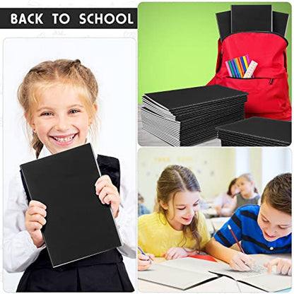 Handepo 100 Pack Black A5 Composition Notebooks Bulk 5"x8" Wide Ruled Kraft Soft Cover Journals, 60 Pages Composition Notebooks Bulk School Supplies for Students Classroom Office - color: Black, size: A5