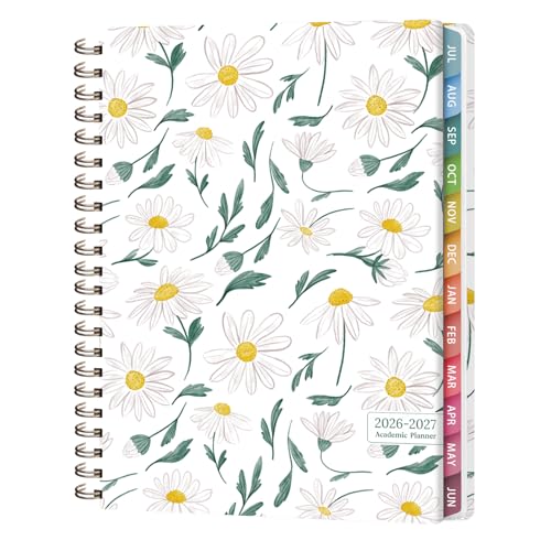 Planner 2026-2027, Weekly and Monthly Academic Year Calendar Planner, July 2026 - June 2027, Daily Agenda Book for Office School Supplies, Letter Size(8.5'' x 11'') - color: 2607-White Daisy, size: 8.5"x11"(Jul 2026-Jun 2027)
