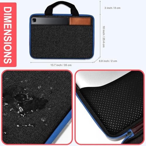 Hseok Laptop Case 13.3-14 Inch Sleeve,TSA Shockproof Computer Handbag,Compatible with MacBook Neo/Pro 14 M5/M4/M3/M2/M1,All Models 13.3" MacBook Air/Pro,XPS 13/14,Most 13-14 Notebooks,Black-Blue - color: Black-blue