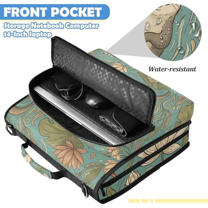 Playful Otters 2inch 3 Ring Zipper Binder Multi-Pocket Storage Holds 14 Inch Laptop for Students and Office Use - color: Playful Otters