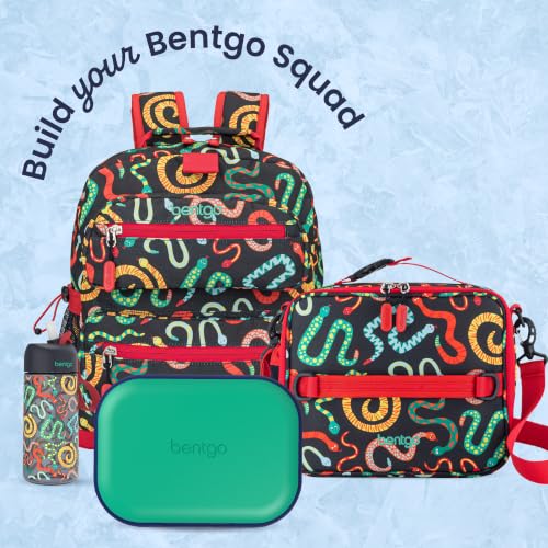 Bentgo Chill Kids Leakproof Lunch Box - 4-Compartment Bento Box with Built-In Ice Pack, 3.3 Cup Capacity, BPA-Free, Microwave & Dishwasher Safe Tray, Ages 3–7 (Green/Navy) - color: Green/Navy