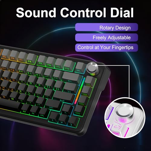 CORE V1 RGB Mechanical Keyboard, 82 Keys Tri-Mode Wireless - color: Volcanic Ash