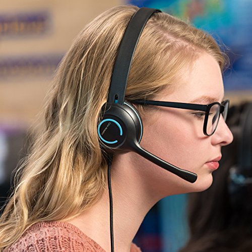 Cyber Acoustics USB Stereo Headset (AC-5008-20) – Durable, Crisp, and Clear Communication in Classrooms and at Home - 20 Pack - size: 20 Pack