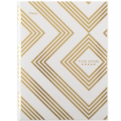 Five Star Composition Book, College Ruled Paper, 7-1/2" x 9-3/4", 150 Sheets, Hardcover, Metallic Gold Geo (850165F-ECM) - color: Metallic Gold Geo