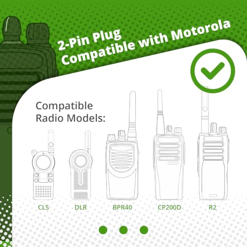10 Pack BCT15-M1 Commercial-Grade Surveillance Style Earphone with Lapel PTT Microphone Compatible with Motorola CP200D CP100D R2 DEP450 BPR40D CP200 CP185 BPR40 Yaesu FT-65 FT-25 FT-4X/V - size: 10 Pieces